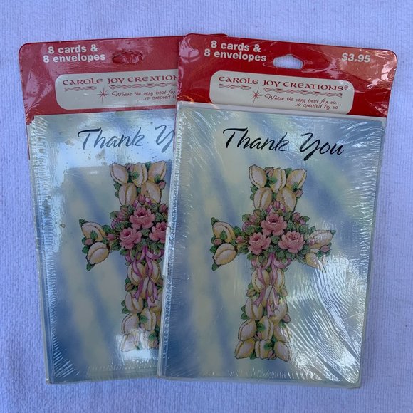 Vintage Carole Joy Creations "Thank You" Cards - 2 Packs - Picture 1 of 2